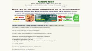 
                            10. Merrybet's Auto Slip Online. Computer Generates Lucky Bet Slips ...