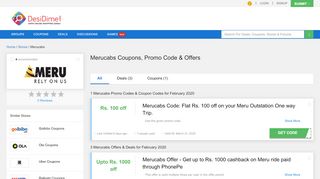 
                            11. Merucabs Coupons, Promo code, Offers & Deals - February 2019