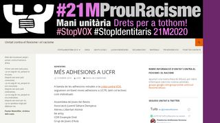 
                            6. Més adhesions a UCFR | Unitat contra el feixisme i el racisme