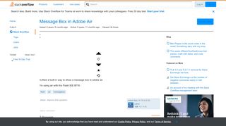 
                            9. Message Box in Adobe Air - Stack Overflow
