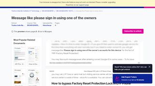 
                            11. message like Please sign in using one of the owners accounts for ...