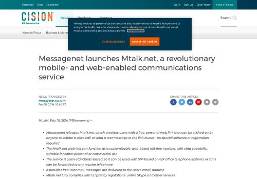 
                            11. Messagenet launches Mtalk.net, a revolutionary mobile- and web ...