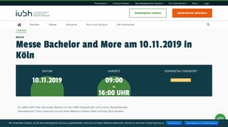 
                            12. Messe Bachelor and More am 10.11.2019 in Köln | IUBH Duales ...