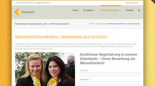 
                            8. ? Messehostess Bewerbung ⇒ Jetzt für Messejobs anmelden