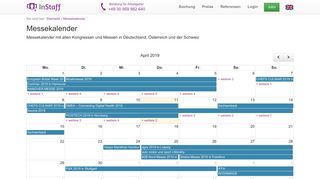 
                            10. Messekalender - InStaff