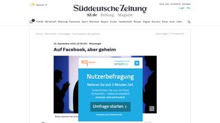 
                            5. Messenger - Auf Facebook, aber geheim - Wirtschaft - Süddeutsche.de