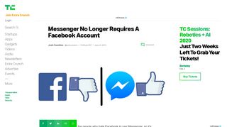 
                            12. Messenger No Longer Requires A Facebook Account | TechCrunch