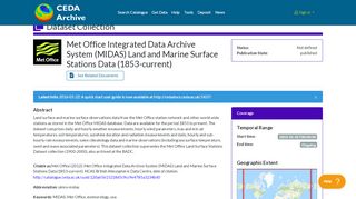 
                            13. Met Office Integrated Data Archive System (MIDAS) - CEDA Catalogue