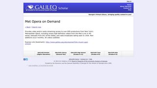 
                            12. Met Opera on Demand - Galileo.usg.edu - University System of Georgia