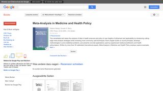 
                            6. Meta-Analysis in Medicine and Health Policy
