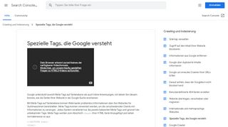 
                            9. Meta-Tags, die Google versteht - Search Console-Hilfe - Google Support