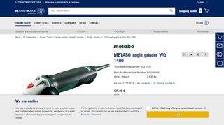 
                            9. METABO angle grinder WQ 1400 77773832 | HAHN+KOLB