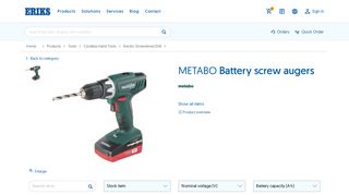 
                            13. METABO Battery screw augers | ERIKS shop NL