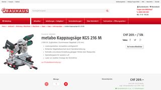 
                            7. metabo Kappzugsäge KGS 216 M bei BAUHAUS kaufen