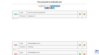 
                            8. metacafe.com - free accounts, logins and passwords