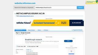 
                            6. metacampus.iisuniv.ac.in at WI. Sign in - Google Accounts