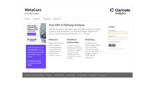 
                            9. MetaCore Login | Clarivate Analytics