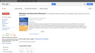 
                            7. Metadata and Semantics Research: 7th International Conference, MSTR ...