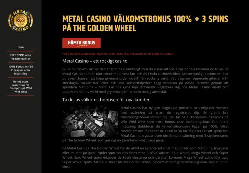 
                            5. Metal Casino - ett nytt fräscht rockigt kasino tillgängligt på marknaden