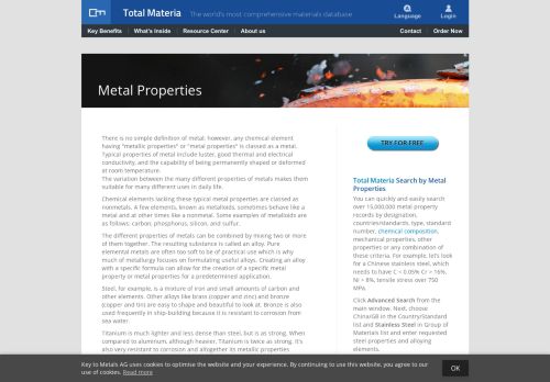 
                            4. Metal Properties :: KEY to METALS