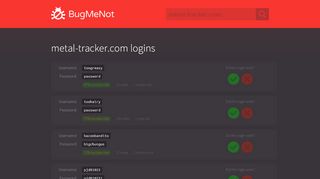 
                            3. metal-tracker.com passwords - BugMeNot