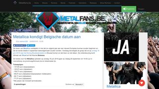 
                            12. Metallica kondigt Belgische datum aan | Metalfans.be