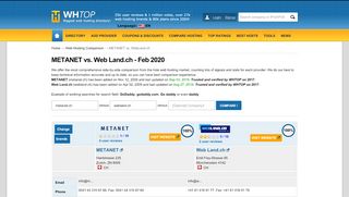 
                            9. METANET vs. WebLand.ch 2019 - Compare web hosting companies