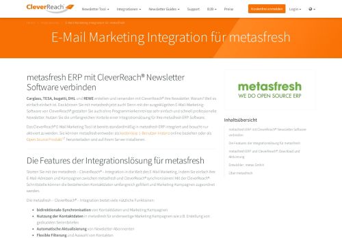 
                            8. metasfresh E-Mail Marketing Integration - CleverReach®