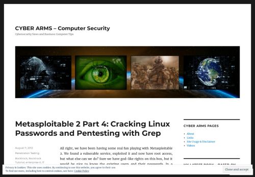 
                            9. Metasploitable 2 Part 4: Cracking Linux Passwords and Pentesting ...