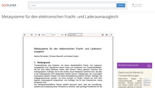 
                            10. Metasysteme für den elektronischen Fracht- und Laderaumausgleich ...