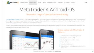 
                            10. MetaTrader 4 Android Smartphones and Tablet PCs