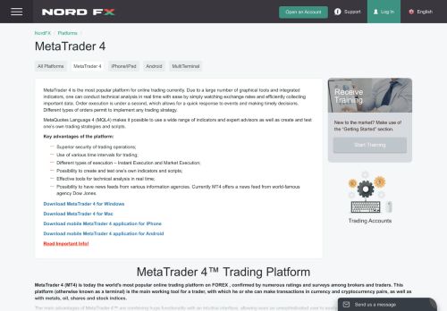 
                            10. MetaTrader 4 - NordFX