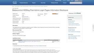 
                            6. Meteocontrol WEBlog Post Admin Login Pages ... - IPS Signatures