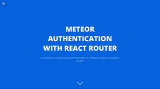 
                            3. Meteor Authentication With React Router - Scott McAllister