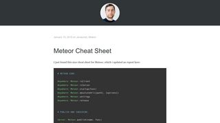 
                            12. Meteor Cheat Sheet | The Future Web - frozeman.de