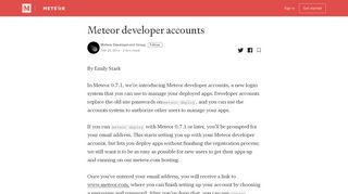 
                            7. Meteor developer accounts – Meteor Blog