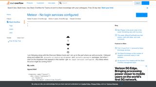 
                            4. Meteor - No login services configured - Stack Overflow