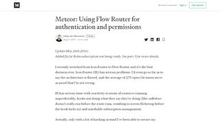
                            12. Meteor: Using Flow Router for authentication and permissions - Medium