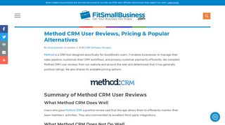 
                            8. Method CRM User Reviews, Pricing & Popular Alternatives