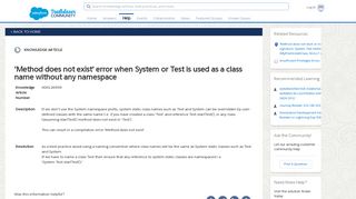 
                            8. 'Method does not exist' error when System or Test is used as a class ...