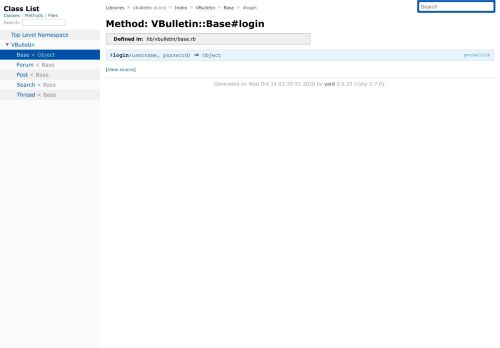 
                            13. Method: VBulletin::Base#login — Documentation for vbulletin (0.0.5)