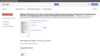 
                            3. Methode Robertson für das französische Praktisch-theoretischer ...