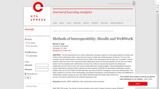 
                            10. Methods of Interoperability: Moodle and WeBWorK | Journal of ...