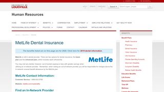 
                            9. MetLife Dental Insurance — Human Resources - University of Louisville