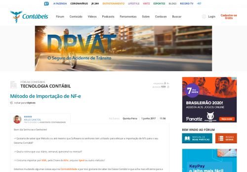 
                            7. Método de Importação de NF-e - Portal Contábeis