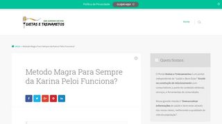 
                            11. Metodo Magra Para Sempre da Karina Peloi Funciona? Explicação!