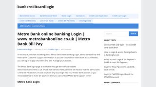 
                            8. Metro Bank online banking Login | www.metrobankonline.co.uk