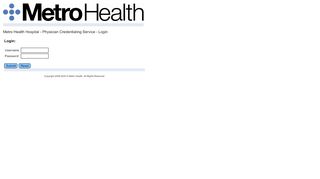 
                            13. Metro Health Hospital - Physician Credentialing Service - LOGIN PAGE