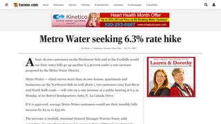 
                            4. Metro Water seeking 6.3% rate hike | Local news | tucson.com
