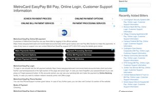 
                            8. MetroCard EasyPay Bill Pay, Online Login, Customer Support ...